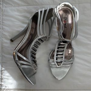 Silver gladiator sandals